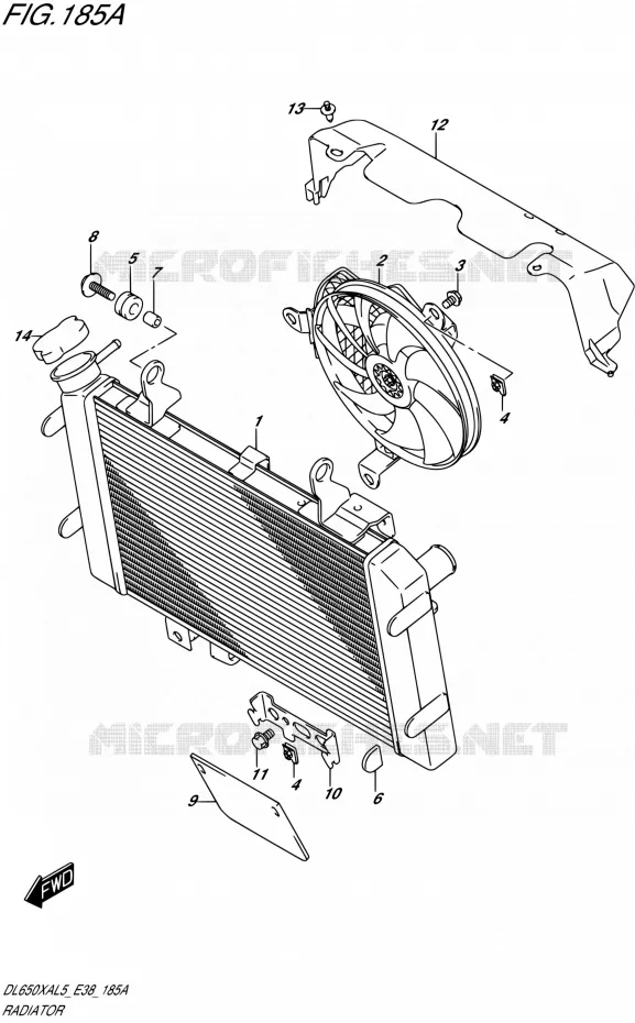 RADIATOR Suzuki MOTO 650 V-STROM 2015  DL650XA L5 (E38)