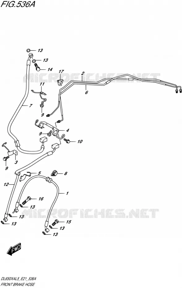 FRONT REMSLANG Suzuki MOTO 650 V-STROM 2015  DL650XAUE L5 (E21)