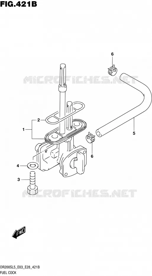 FUEL COCK (DR200SL5 E28) Suzuki MOTO 200 DR 2015  DR200S L5 (E03,E28,E33)