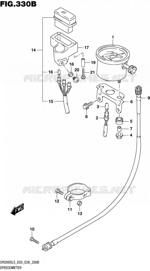 SNELHEIDSMETER (DR200SL5 E28) Suzuki MOTO 200 DR 2015  DR200S L5 (E03,E28,E33)