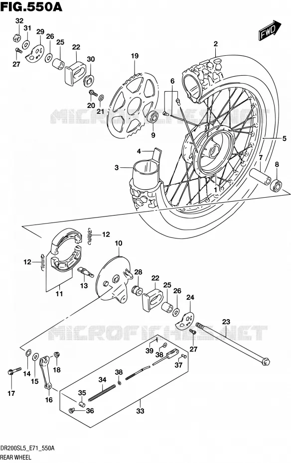 ACHTERWIEL Suzuki MOTO 200 DR 2015  DR200S L5 (E71)