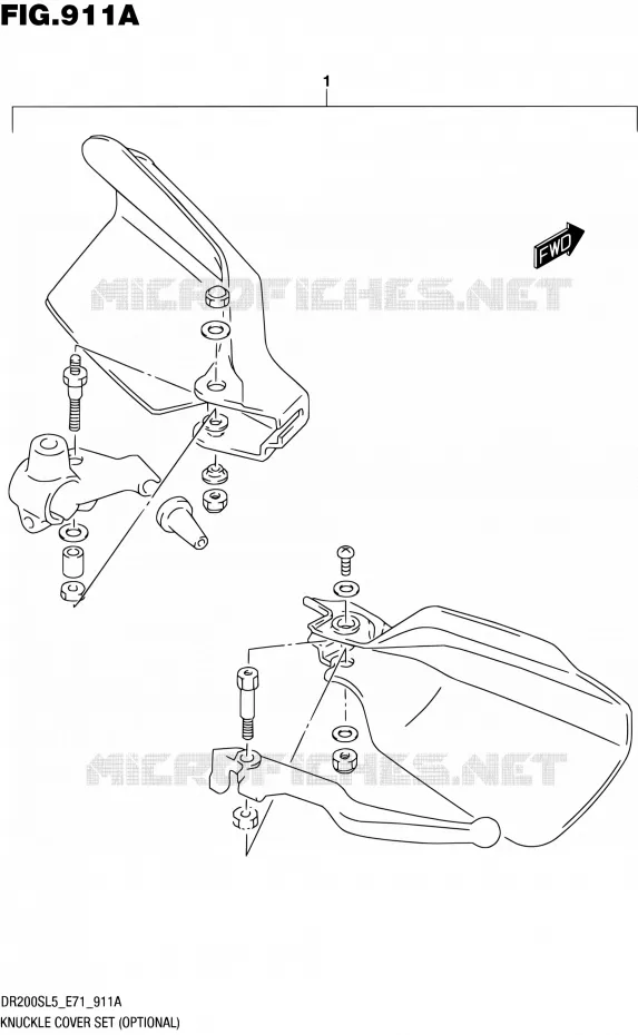 KNUCKLE COVERS (OPTIONAL) Suzuki MOTO 200 DR 2015  DR200S L5 (E71)