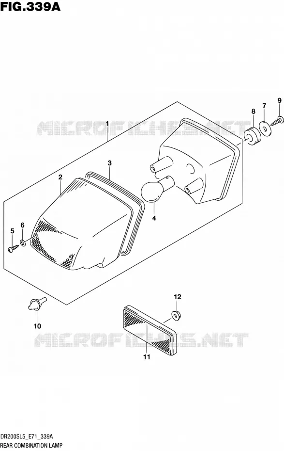 TAIL LIGHT ASSY Suzuki MOTO 200 DR 2015  DR200S L5 (E71)