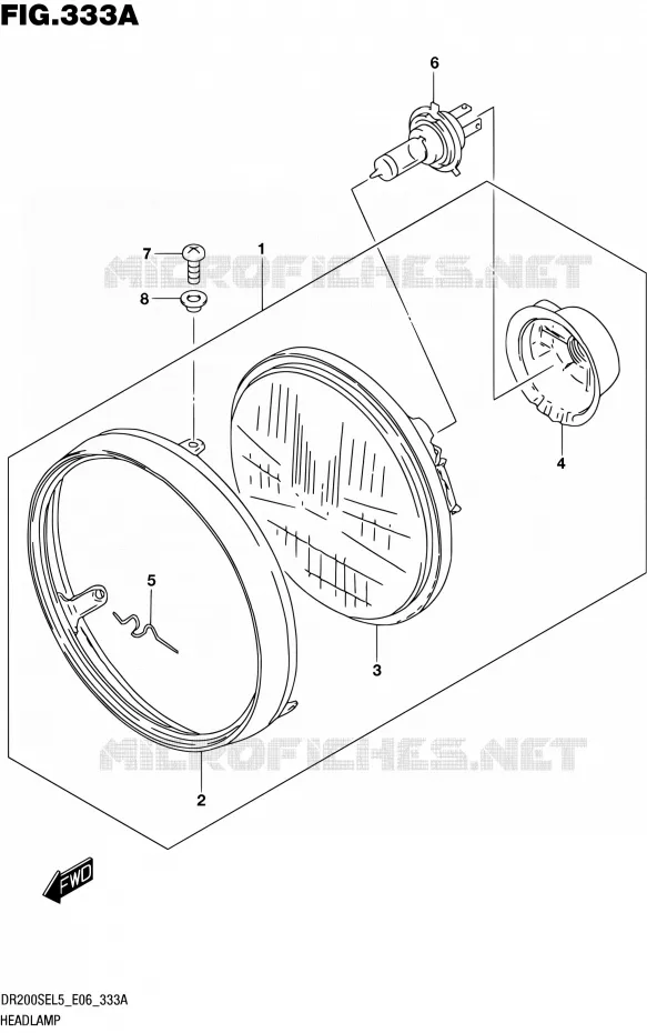 KOPLAMP Suzuki MOTO 200 DR 2015  DR200SE L5 (E06)