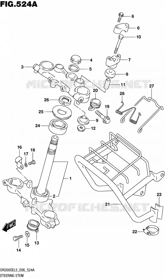 STUURKOLOM Suzuki MOTO 200 DR 2015  DR200SE L5 (E06)