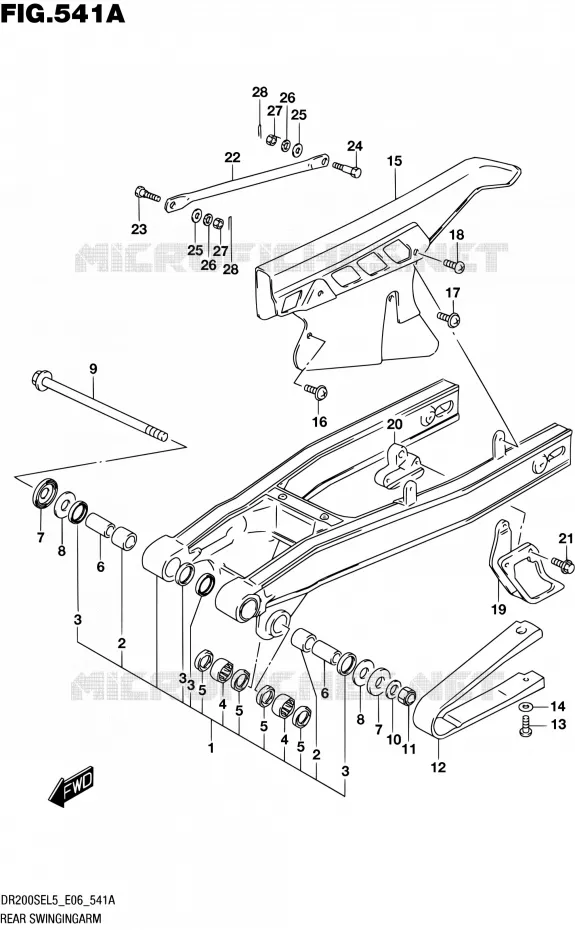 SWINGARM Suzuki MOTO 200 DR 2015  DR200SE L5 (E06)