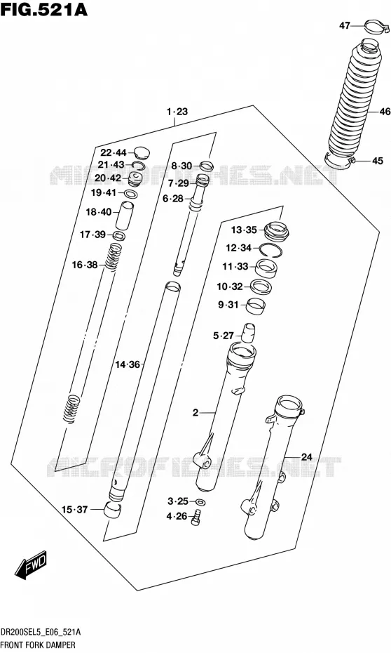 VOORVORK Suzuki MOTO 200 DR 2015  DR200SE L5 (E06)