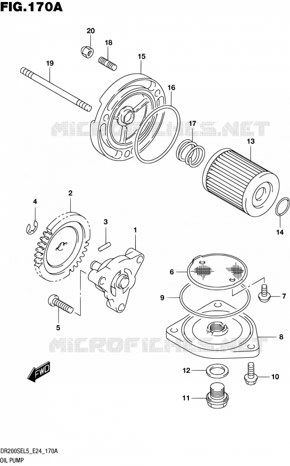 OLIEPOMP Suzuki MOTO 200 DR 2015  DR200SE L5 (E24)