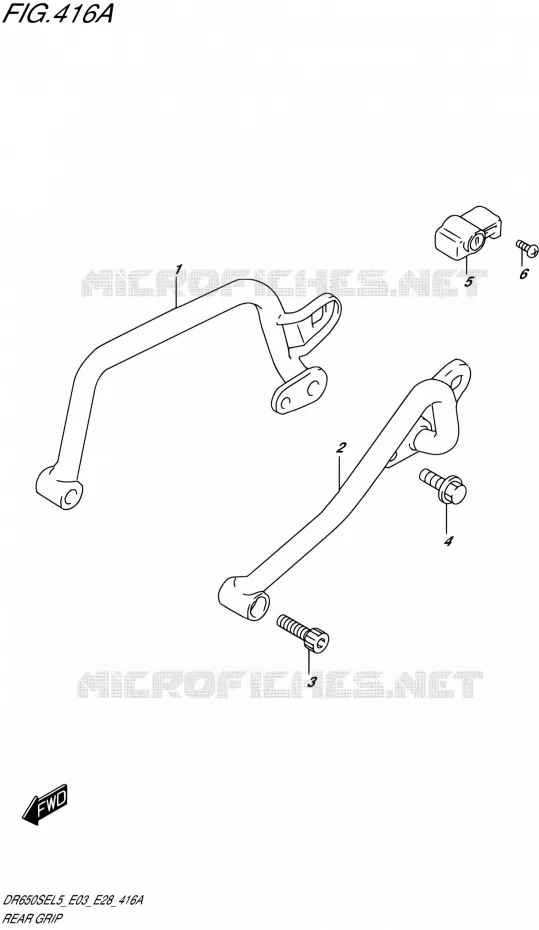 ACHTER GRIP Suzuki MOTO 650 DR 2015  DR650SE L5 (E03,E28,E33)