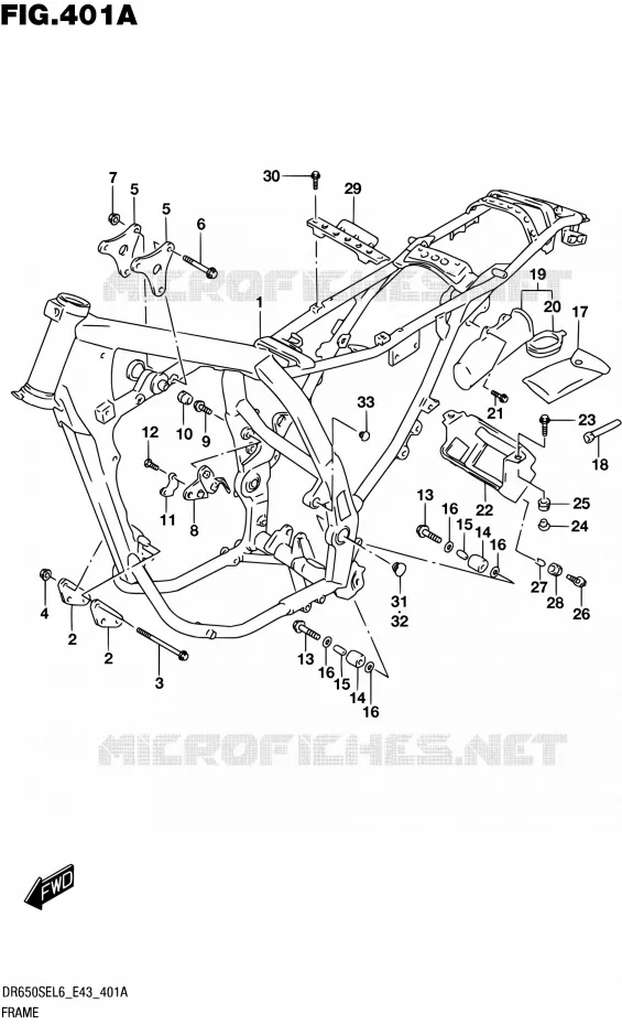 FRAME Suzuki MOTO 650 DR 2016  DR650SE L6 (E43)