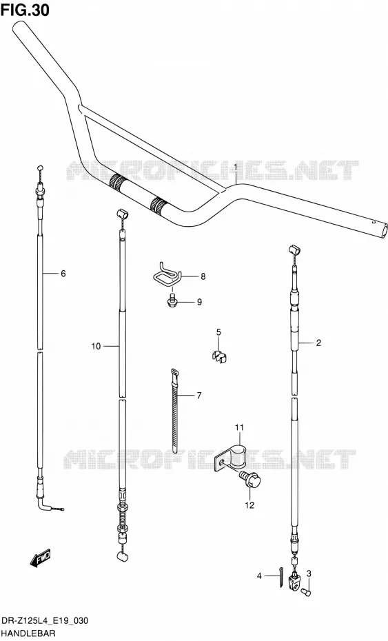 STUUR (DR-Z125L4 E19) Suzuki MOTO 125 DR-Z 2015  DR-Z125L L4 (E19)