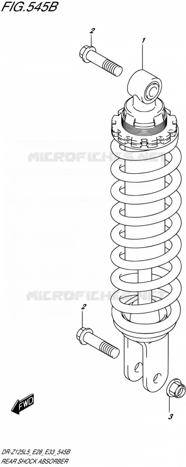 ACHTER SCHOKDEMPER (DR-Z125L5 E33) Suzuki MOTO 125 DR-Z 2015  DR-Z125L L5