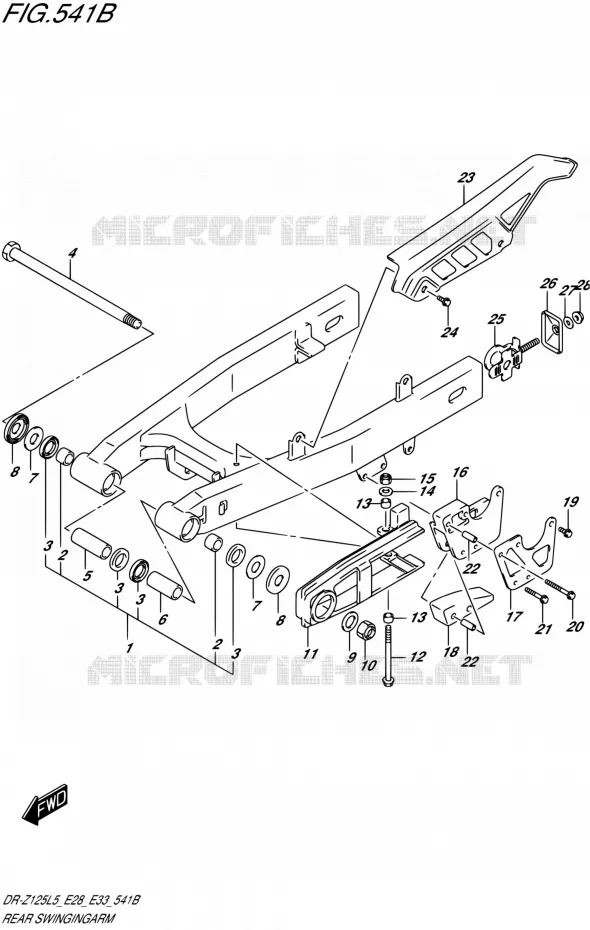 SWINGARM (DR-Z125L5 E33) Suzuki MOTO 125 DR-Z 2015  DR-Z125L L5