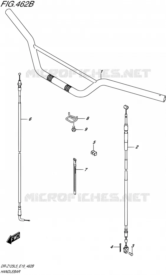STUUR (DR-Z125LL5 E19) Suzuki MOTO 125 DR-Z 2015  DR-Z125L L5 (E19)