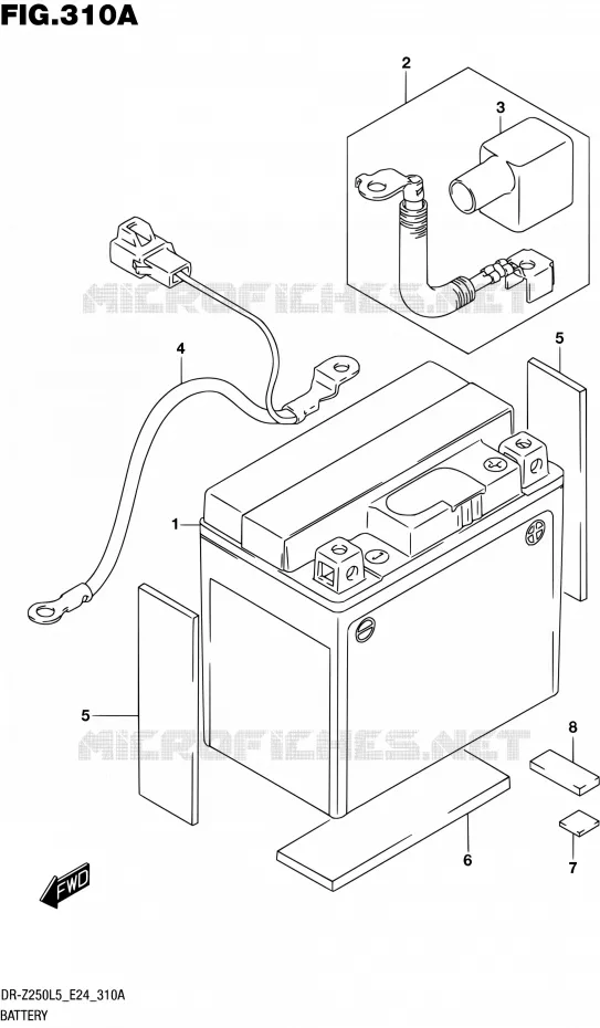 ACCU Suzuki MOTO 250 DR-Z 2015  DR-Z250 L5 (E24)