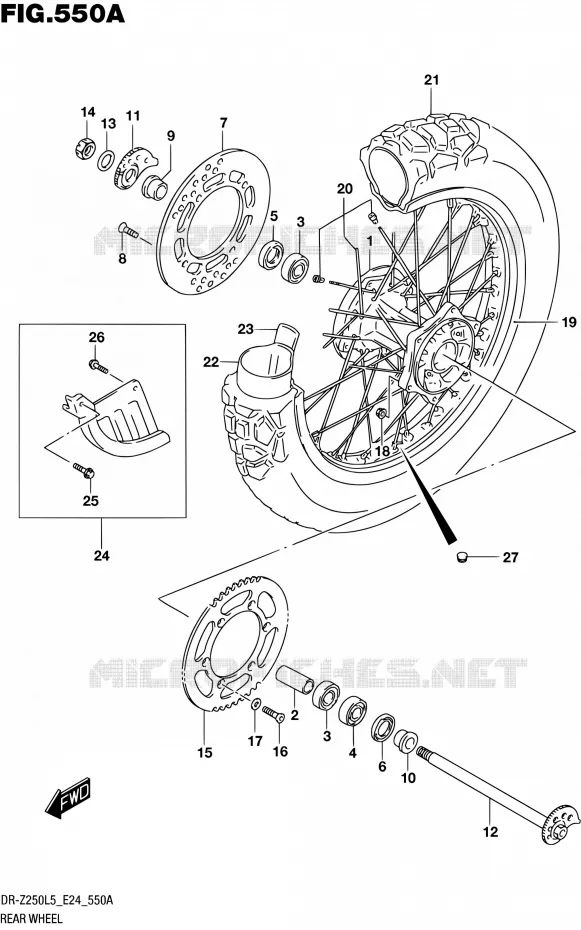 ACHTERWIEL Suzuki MOTO 250 DR-Z 2015  DR-Z250 L5 (E24)