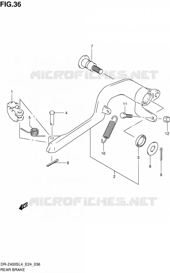 ACHTERREM Suzuki MOTO 400 DR-Z 2014  DR-Z400S L4 (E24)