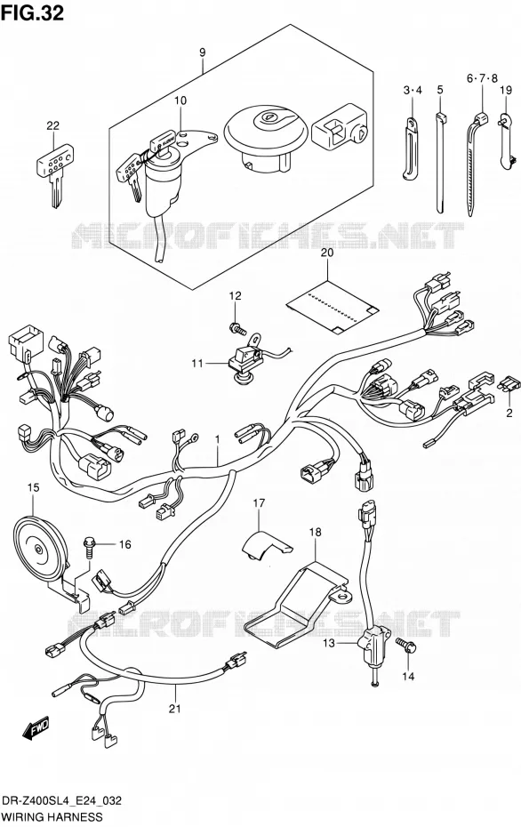 BEDRADING Suzuki MOTO 400 DR-Z 2014  DR-Z400S L4 (E24)