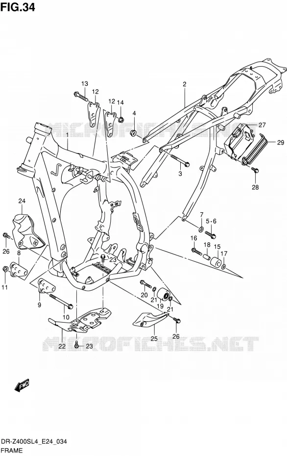 FRAME Suzuki MOTO 400 DR-Z 2014  DR-Z400S L4 (E24)