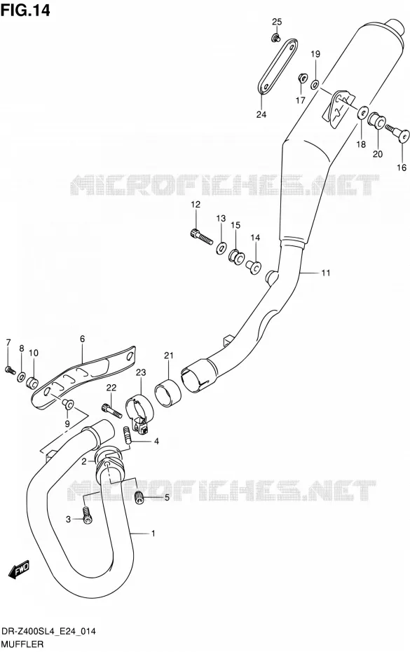 GELUIDDEMPER Suzuki MOTO 400 DR-Z 2014  DR-Z400S L4 (E24)