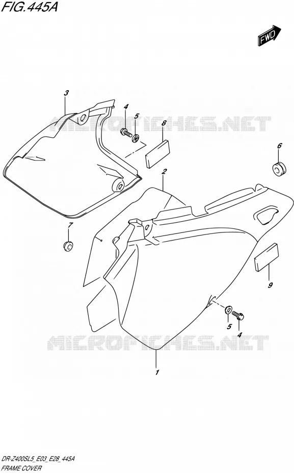 ACHTER KUIP (DR-Z400SL5 E03) Suzuki MOTO 400 DR-Z 2015  DR-Z400S L5 (E03,E28,E33)