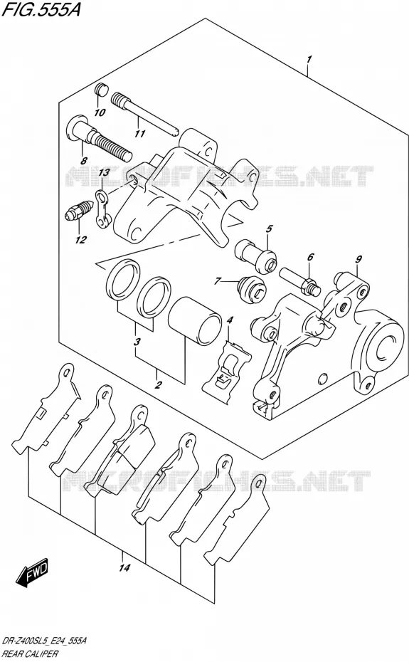 REAR CALIPER Suzuki MOTO 400 DR-Z 2015  DR-Z400S L5 (E24)