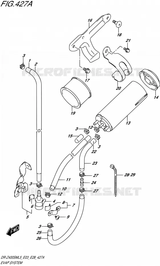 FUEL EVAP SYSTEM (DR-Z400SML5 E33) Suzuki MOTO 400 DR-Z 2015  DR-Z400SM L5 (E03,E28,E33)