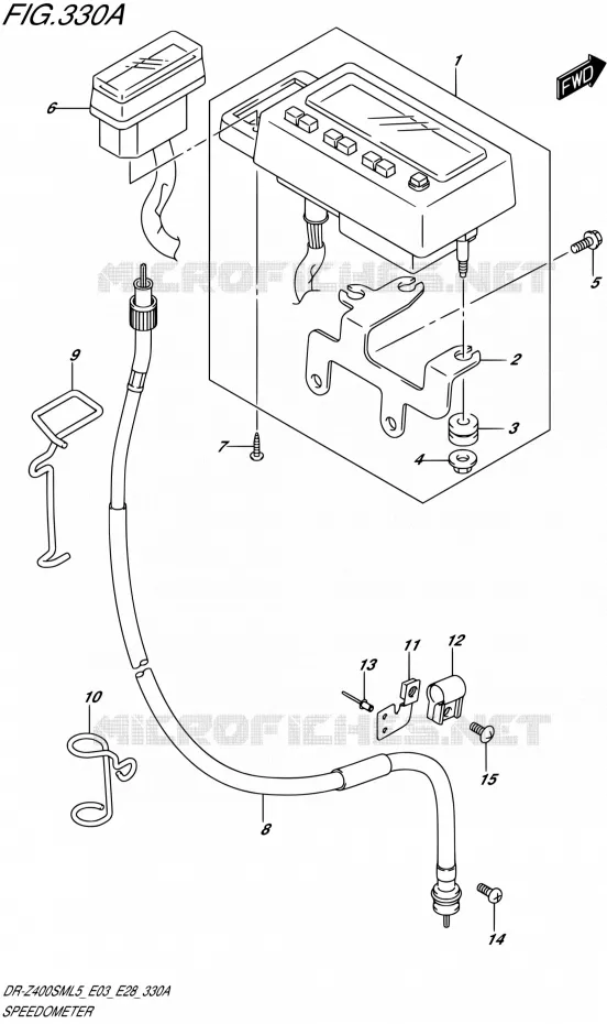 SNELHEIDSMETER (DR-Z400SML5 E03) Suzuki MOTO 400 DR-Z 2015  DR-Z400SM L5 (E03,E28,E33)