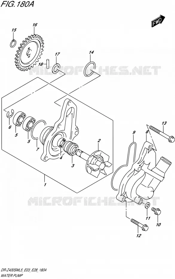 WATERPOMP Suzuki MOTO 400 DR-Z 2015  DR-Z400SM L5 (E03,E28,E33)