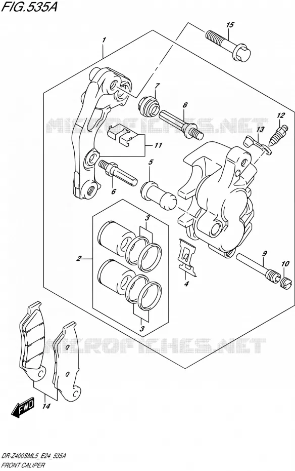 FRONT CALIPER Suzuki MOTO 400 DR-Z 2015  DR-Z400SM L5 (E24)
