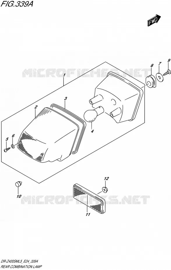 TAIL LIGHT ASSY Suzuki MOTO 400 DR-Z 2015  DR-Z400SM L5 (E24)