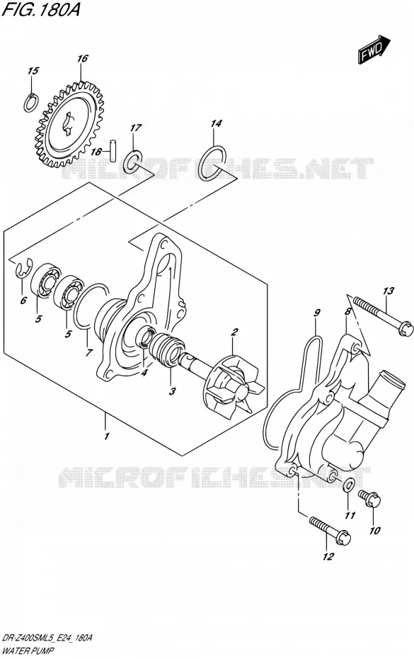 WATERPOMP Suzuki MOTO 400 DR-Z 2015  DR-Z400SM L5 (E24)