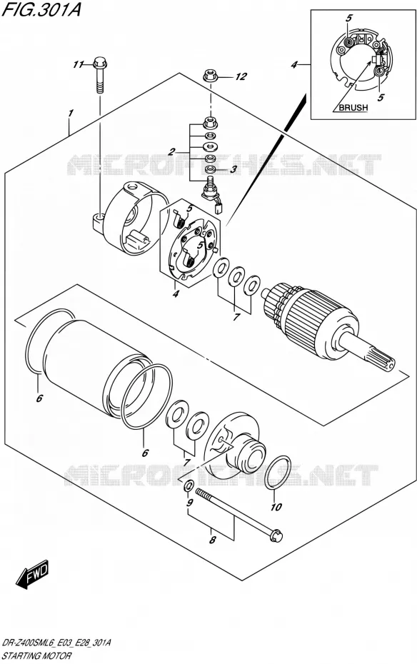 STARTMOTOR Suzuki MOTO 400 DR-Z 2016  DR-Z400SM L6 (E03,E28,E33)