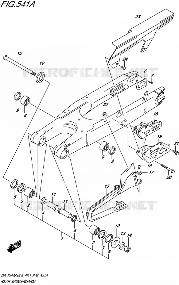 SWINGARM Suzuki MOTO 400 DR-Z 2016  DR-Z400SM L6 (E03,E28,E33)