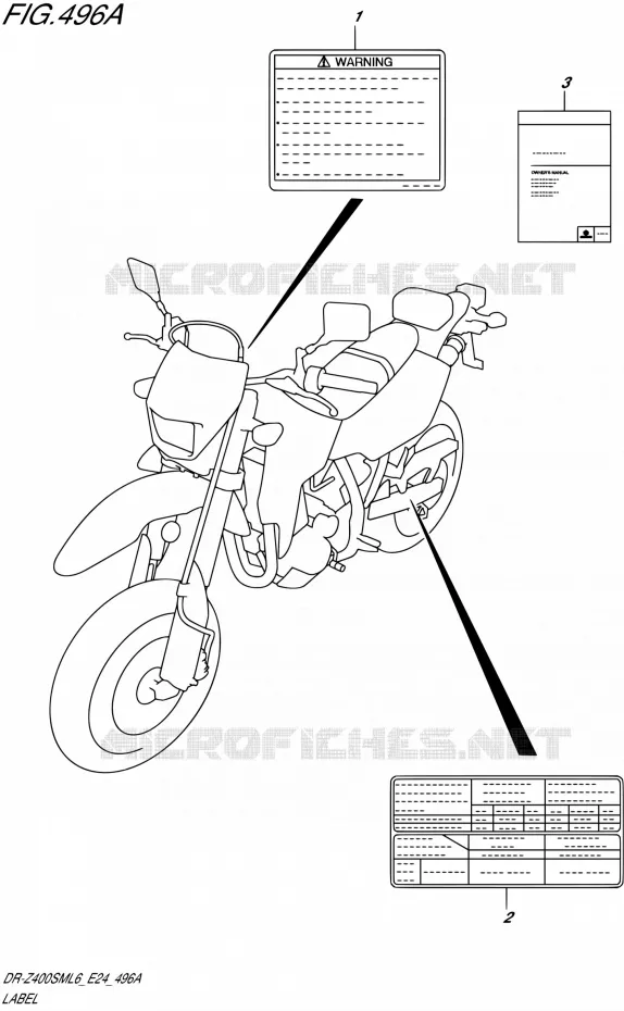 ETIKET Suzuki MOTO 400 DR-Z 2016  DR-Z400SM L6 (E24)