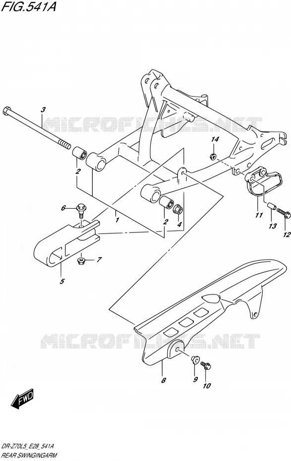 SWINGARM Suzuki MOTO 70 DR-Z 2015  DR-Z70 L5 (E03,E28,E33)