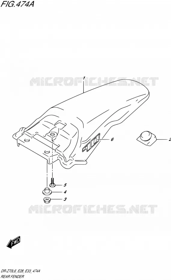 ACHTERSPATBORD Suzuki MOTO 70 DR-Z 2016  DR-Z70 L6 (E03,E28,E33)