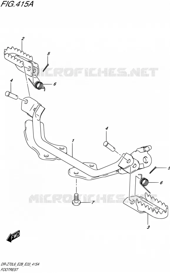 FOOTREST Suzuki MOTO 70 DR-Z 2016  DR-Z70 L6 (E03,E28,E33)