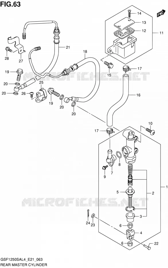 ACHTER HOOFDREMCILINDER Suzuki MOTO 1250 BANDIT 2014  GSF1250SA L4 (E21)