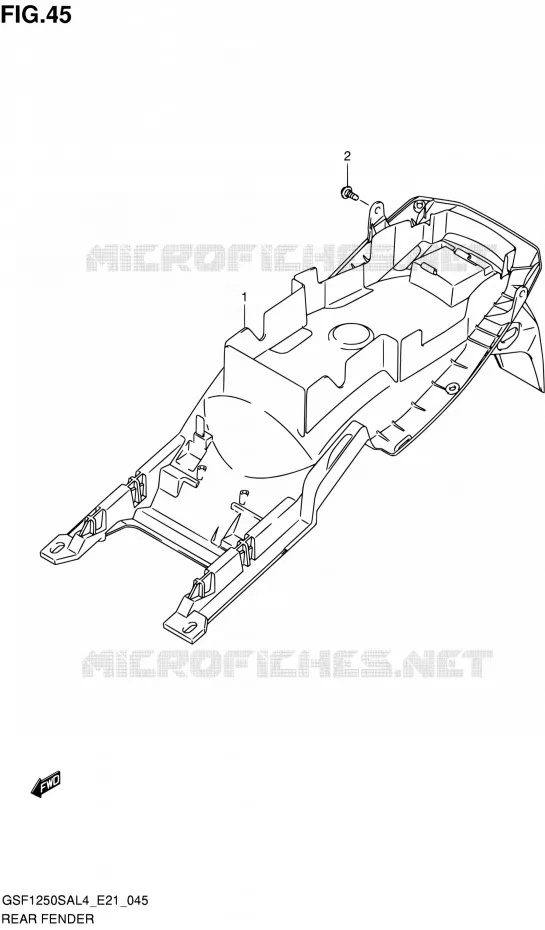 ACHTERSPATBORD Suzuki MOTO 1250 BANDIT 2014  GSF1250SA L4 (E21)