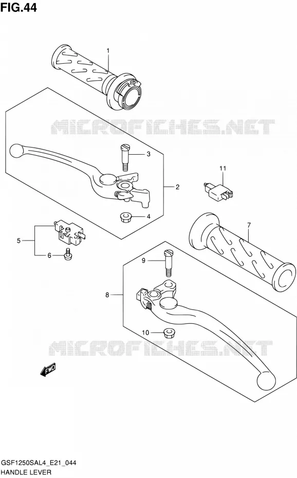 HANDGRIPS - LEVERS Suzuki MOTO 1250 BANDIT 2016  GSF1250SA L4 (E21)