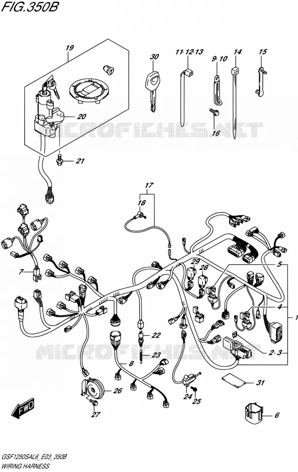 BEDRADING (GSF1250SAL6 E33) Suzuki MOTO 1250 BANDIT 2016  GSF1250SA L6 (E03)