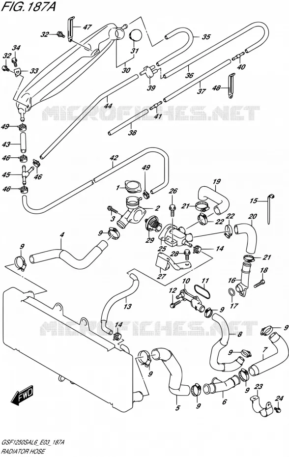 RADIATOR SLANG Suzuki MOTO 1250 BANDIT 2016  GSF1250SA L6 (E03)