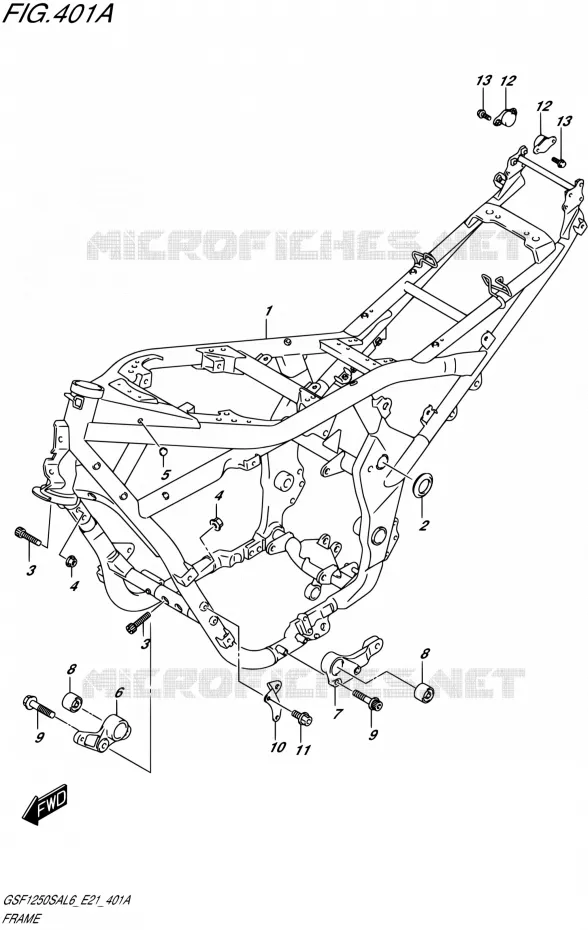 FRAME Suzuki MOTO 1250 BANDIT 2016  GSF1250SA L6 (E21)