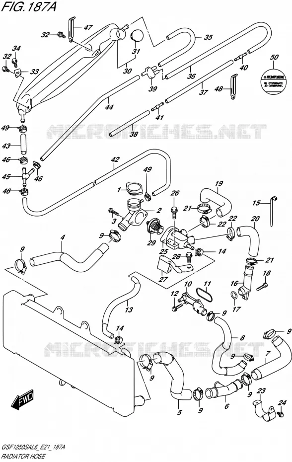 RADIATOR SLANG Suzuki MOTO 1250 BANDIT 2016  GSF1250SA L6 (E21)