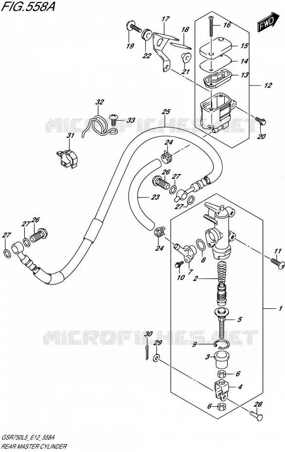 ACHTER HOOFDREMCILINDER Suzuki MOTO 750 GSR 2015  GSR750 L5 (E12)
