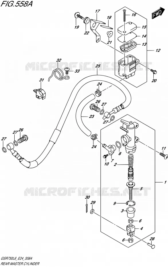 ACHTER HOOFDREMCILINDER Suzuki MOTO 750 GSR 2016  GSR750 L6 (E24)