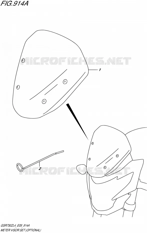 METER VISOR SET (OPTIONAL) Suzuki MOTO 750 GSR 2014  GSR750Z L4 (E09)