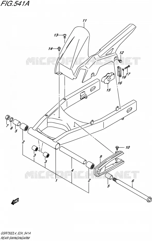SWINGARM Suzuki MOTO 750 GSR 2014  GSR750Z L4 (E24)