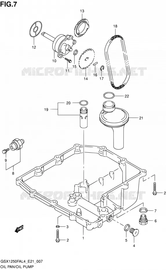 SUMP - OLIEPOMP Suzuki MOTO 1250 GSX-F 2015  GSX1250FA L4 (E21)